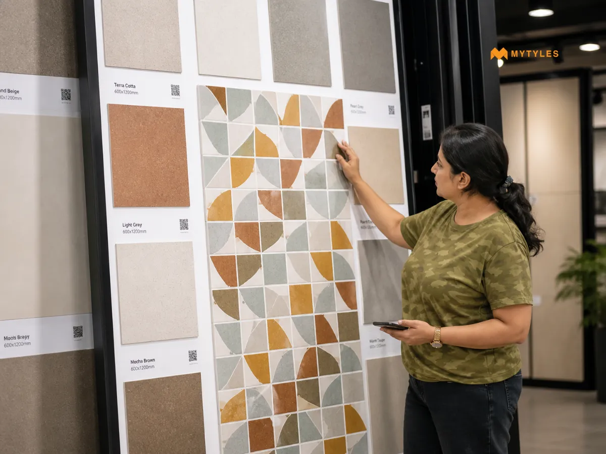 Sliding Tile Display Rack with Information